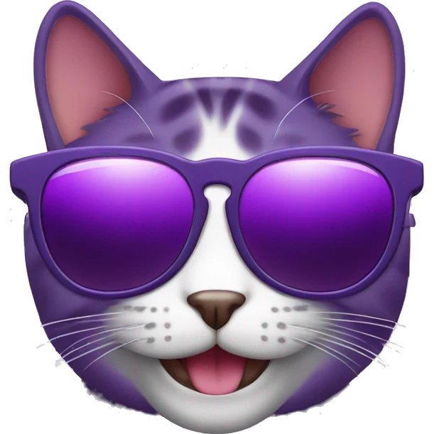 gato morado con gafas emoji