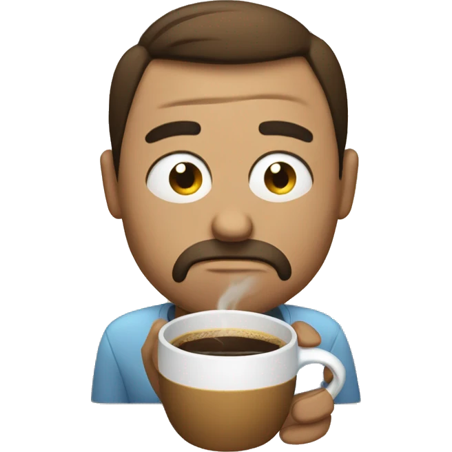 The sleepy face drinking coffee  emoji