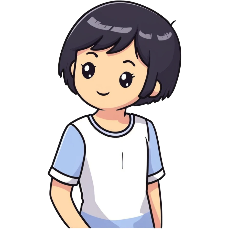 chica con pelo negro corto por los hombros emoji
