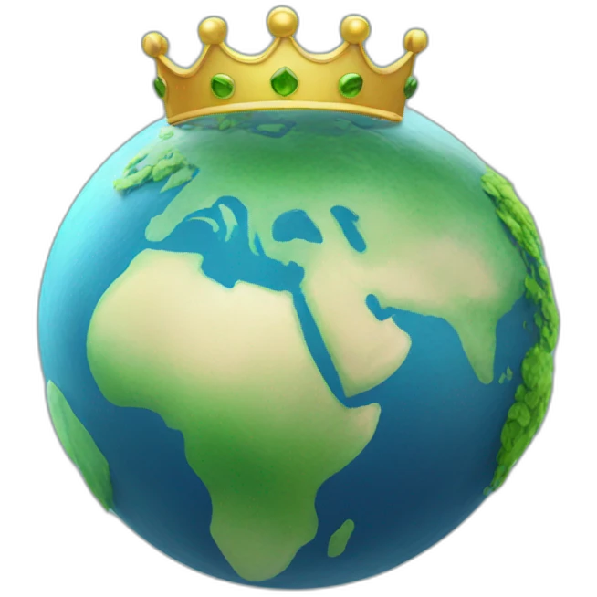 Earth with a crown emoji