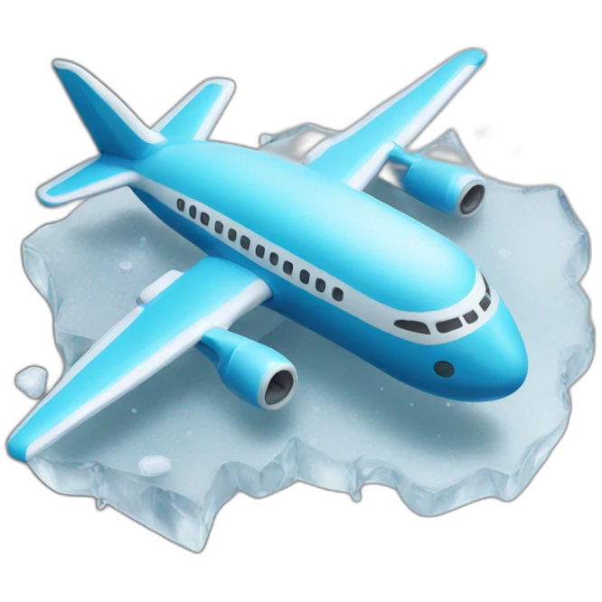 Airplane made from ice emoji