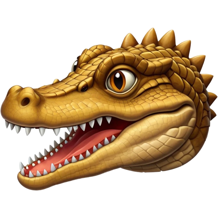 Cocodrilo café viendo hacia enfrente emoji
