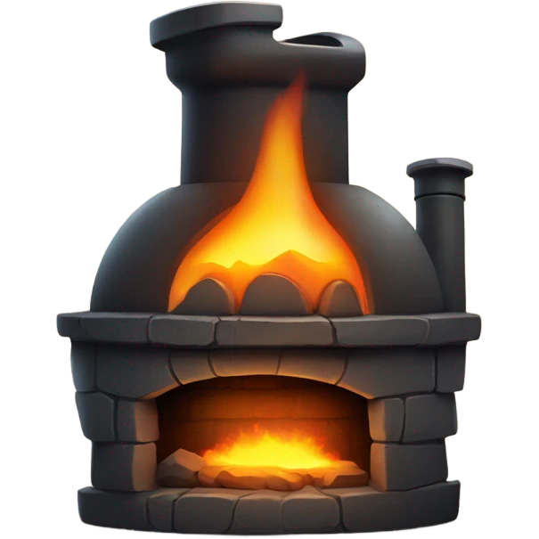 dark iron furnace fire face emoji