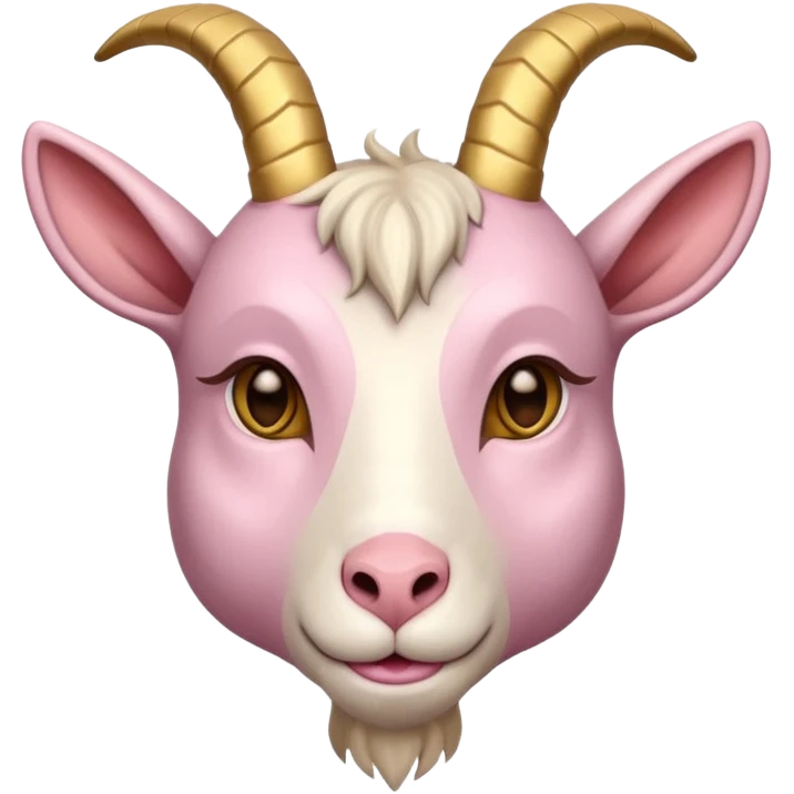 Light pink am gold face Goat emoji