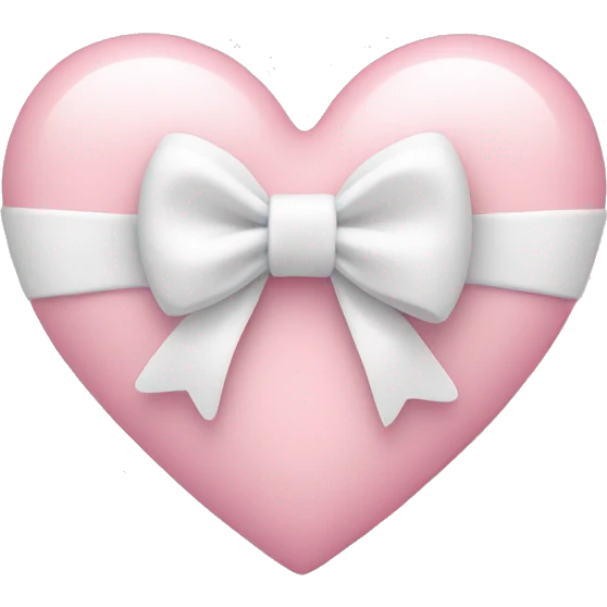 Pastel pink heart with white bow emoji