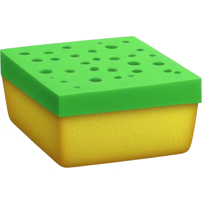 green flat square dish sponge emoji