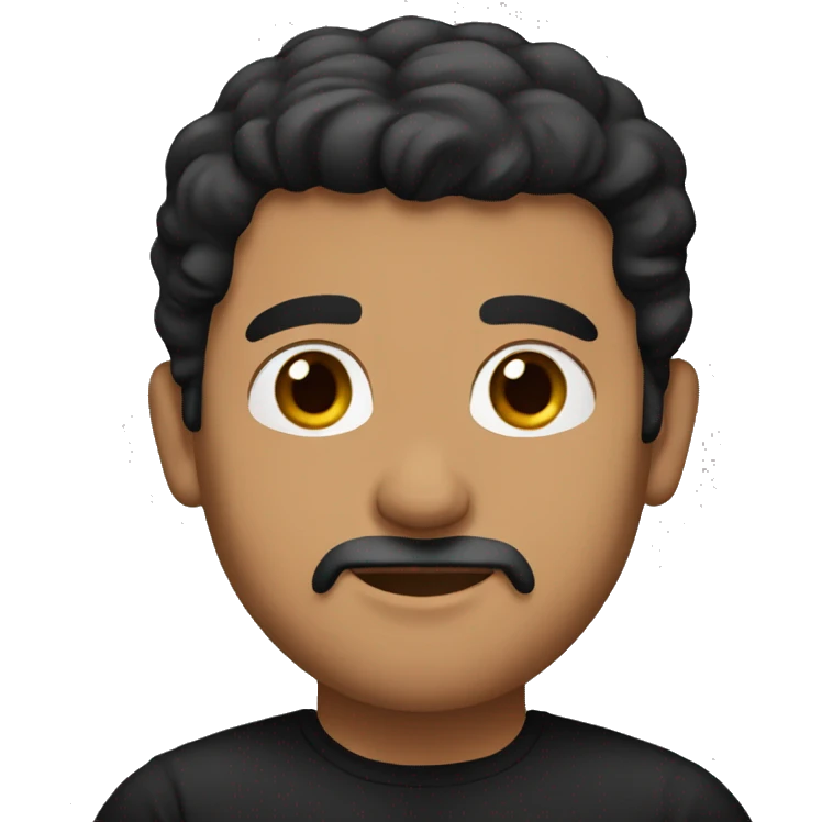 Guy with black shirt, brown hair,looking like Arabic guy without beard emoji