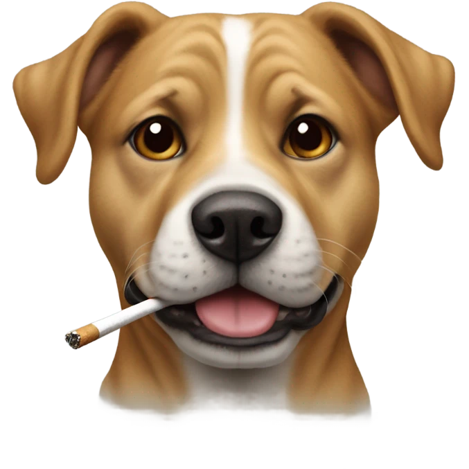 Un chien avec une cigarette à la bouche emoji