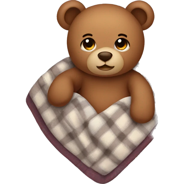 teddy bear in a cozy blanket emoji