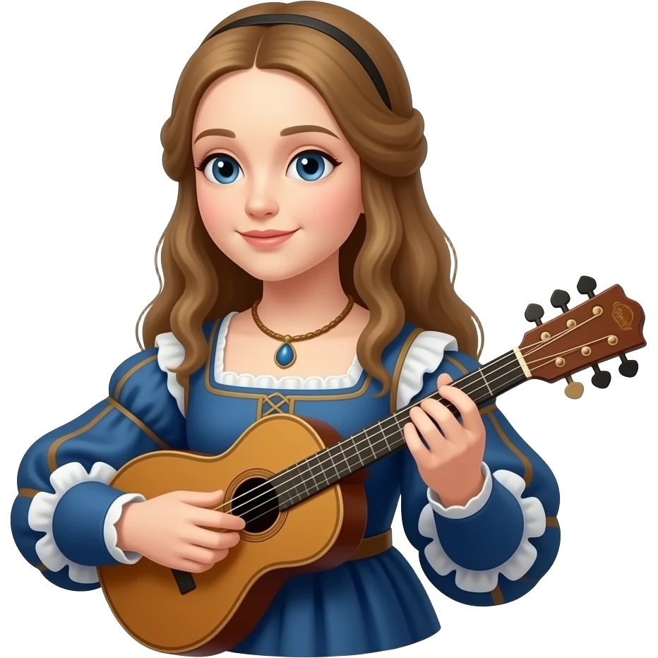 Renaissance girl Playing Music instrument emoji