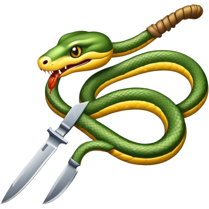 snake coiled around a knife  emoji