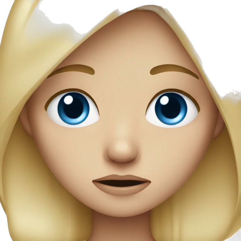 crying blonde girl with blue eyes emoji