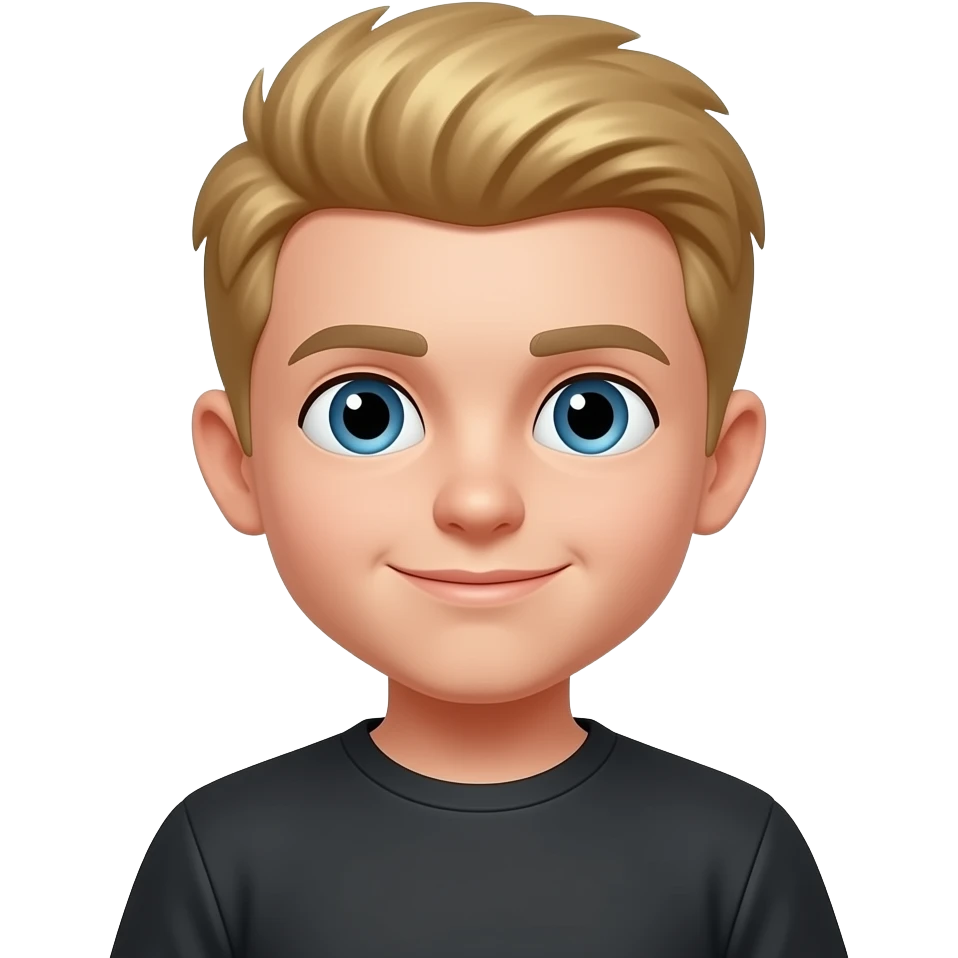ein Junge mit einem viereckigen kopf und blonden haaren emoji