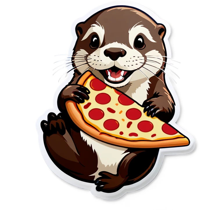 Otter eating pizza emoji