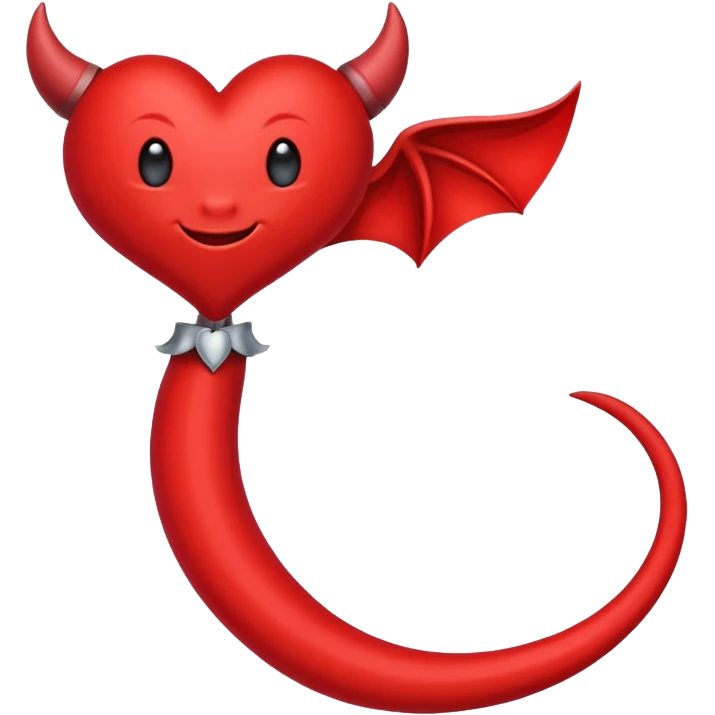 devil tail with heart-shaped tip emoji
