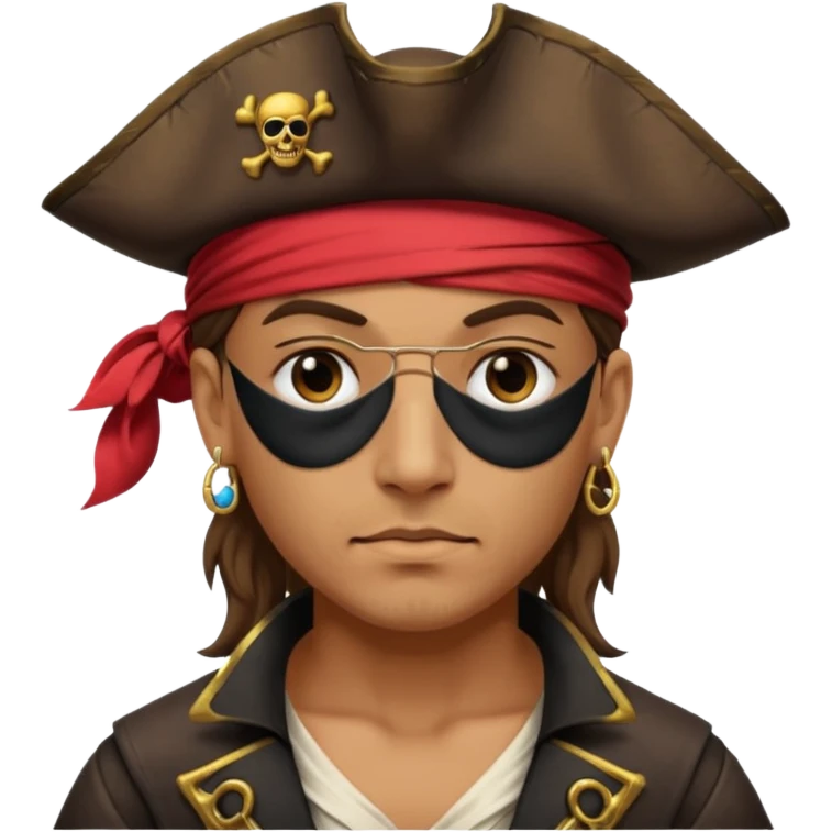 Eye patch pirate with earring, one eye covered
 emoji