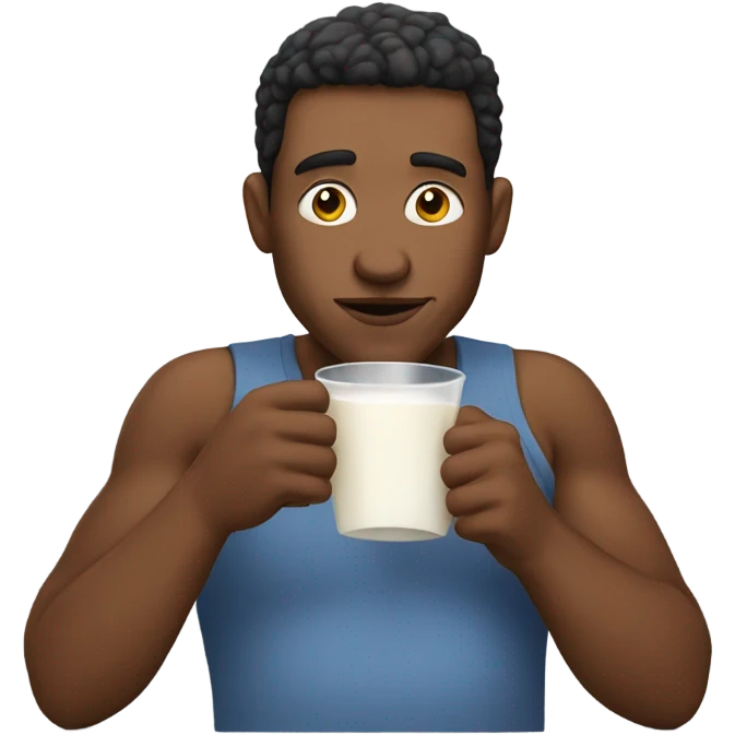 white man drinking milk  emoji