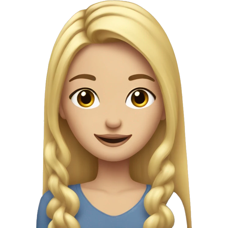 Blonde girl with long lashes brushing them with a spully emoji