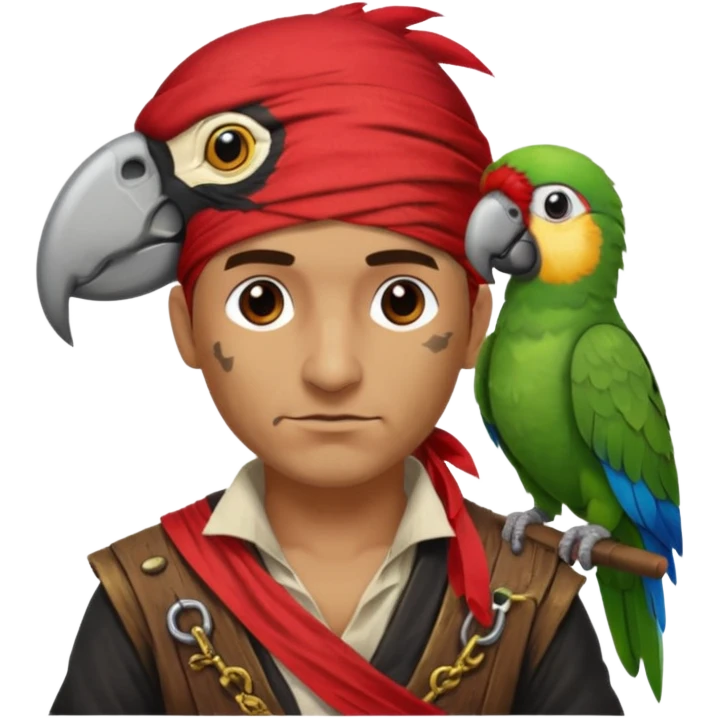 pirate and parrot emoji