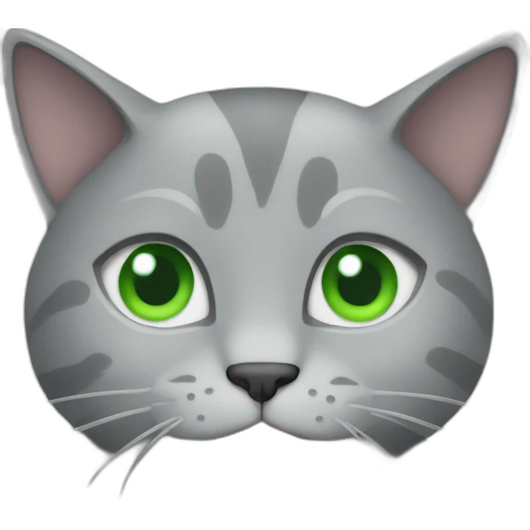 Grey cat with green eyes surfing  emoji