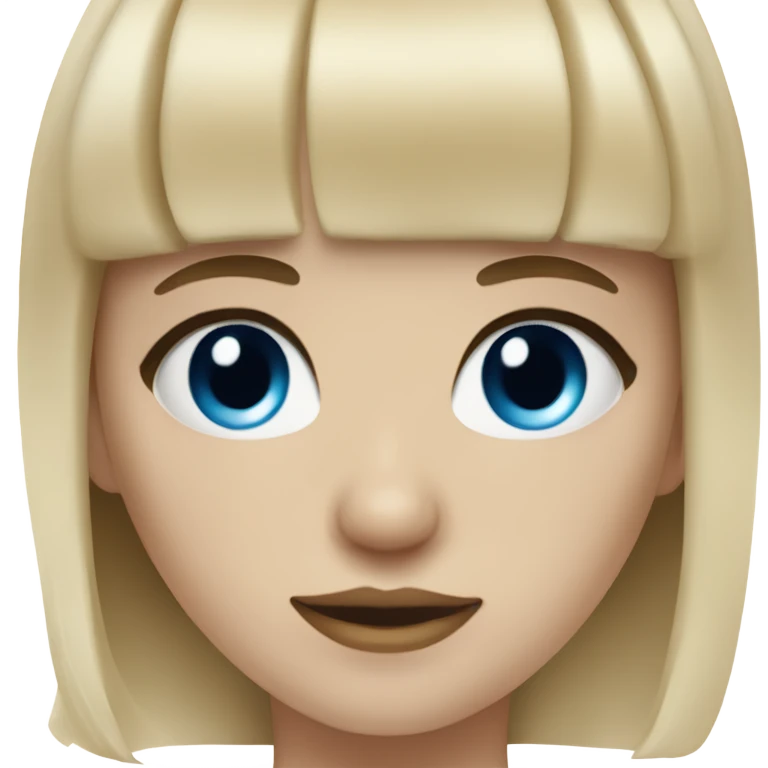 Girl with blonde short hair and bangs and pale skin and blue eyes septum piercing  emoji