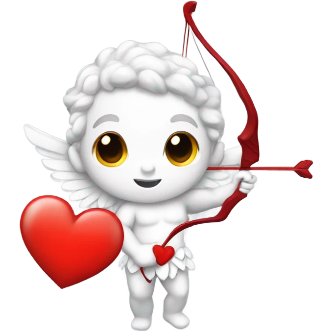 cupid white with a bow with heart red emoji