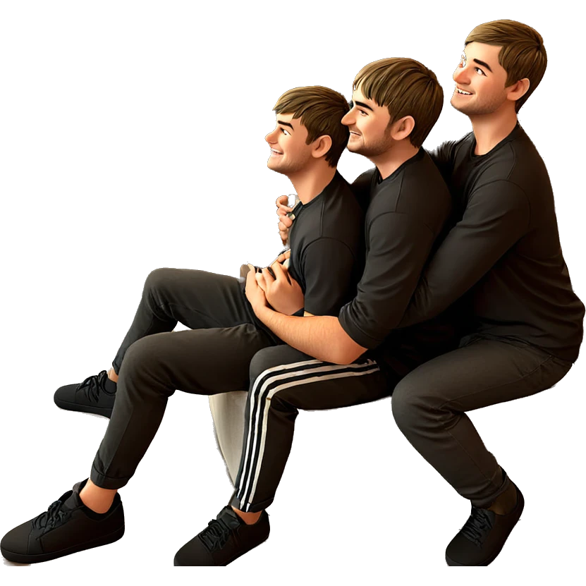 boys hugging indoors together emoji