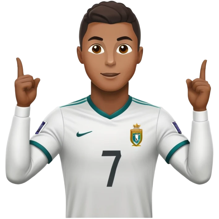 soccer player CR7 Cristiano Ronaldo celebrating a goal emoji