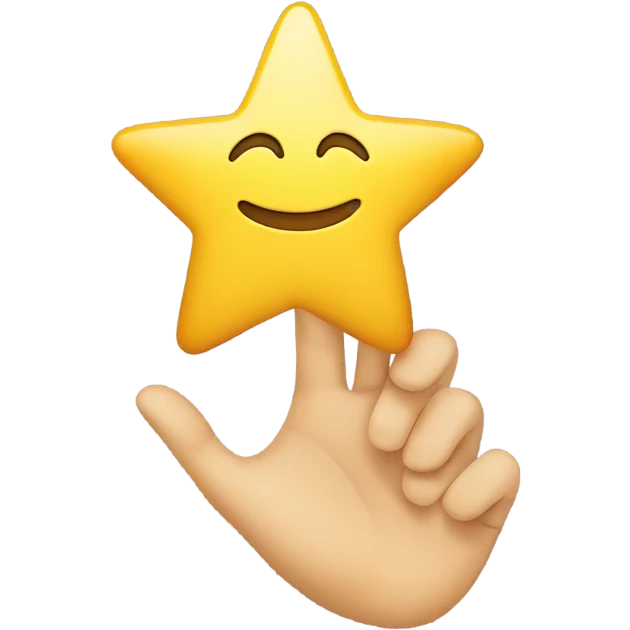 A star with a smiley face and hands emoji