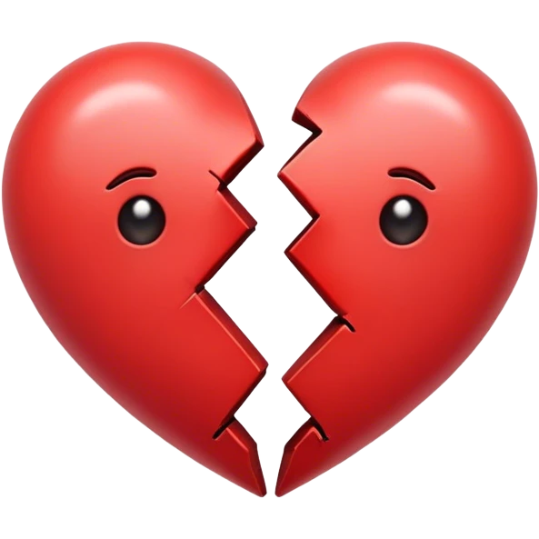 the heart is broken into 2 halves emoji