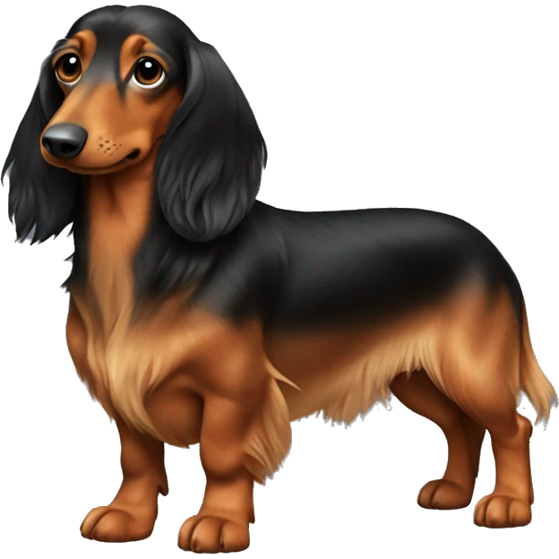 long haired daschund full body emoji