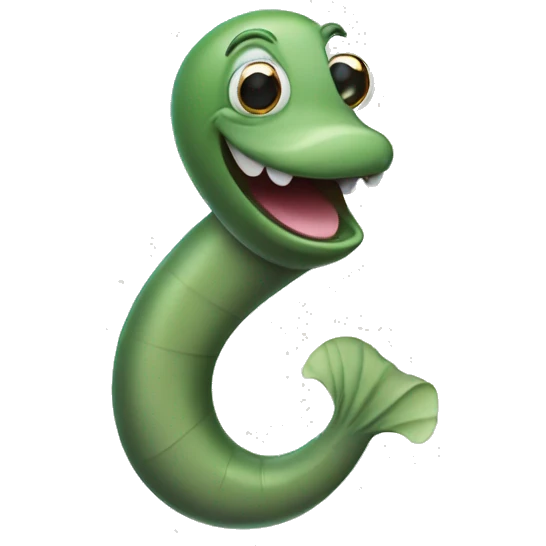 cartoon eel with a question mark above his head emoji
