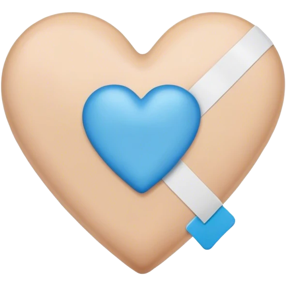 blue heart with band aid emoji
