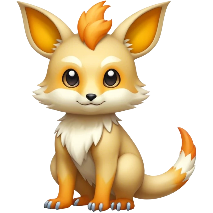 Cute cool colorful fantasy animal hybrid Fakemon full body emoji