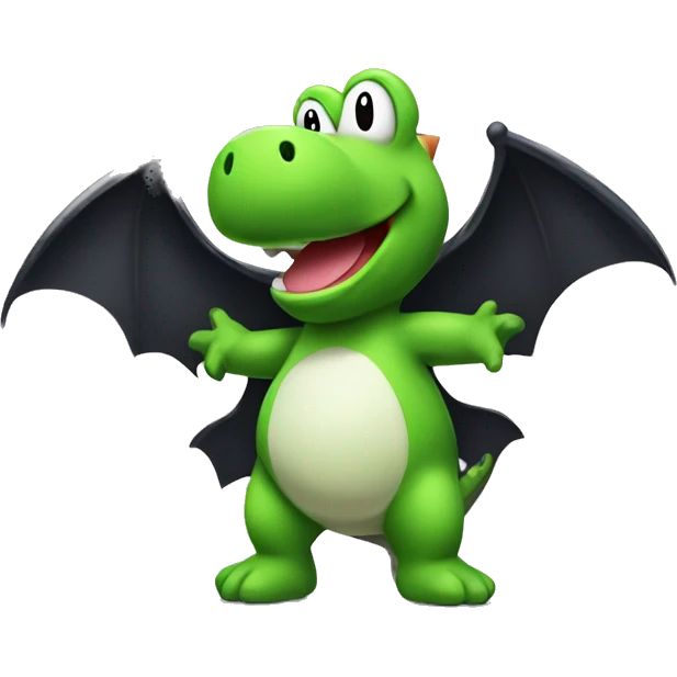 yoshi wearing a bat costume  emoji