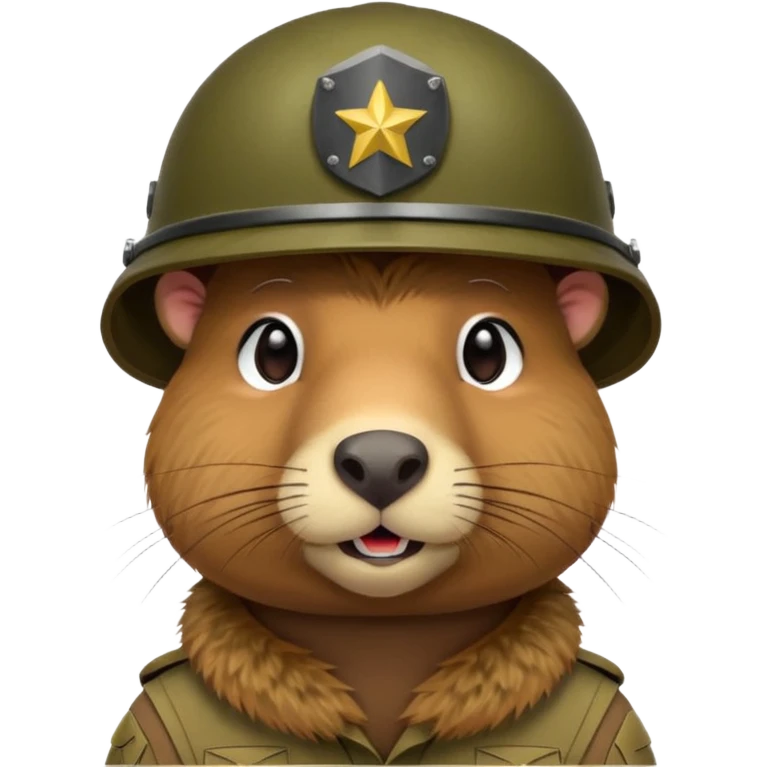 Capybara with a army helmet  emoji