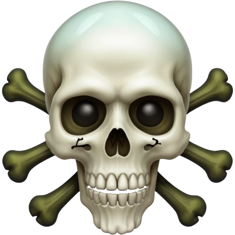 a poisonous cloud of gas, dark swamp color, with an image of a skull and two crossed bones behind the skull emoji