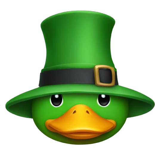 A duck in a green hat emoji