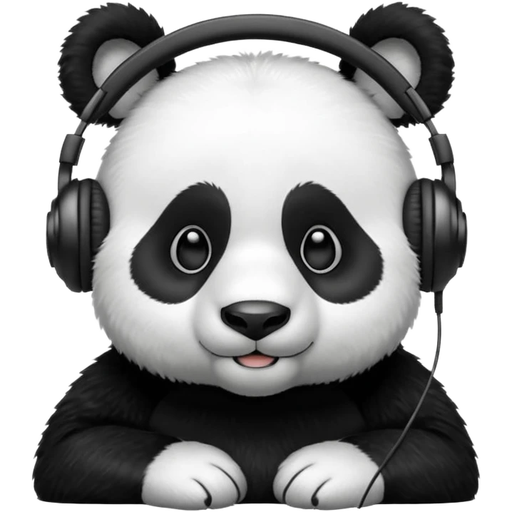 Panda with edphones emoji