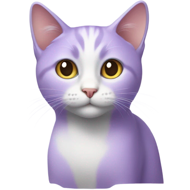 lavender cat with a heart emoji