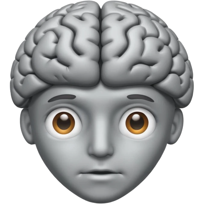 personified brain with lens emoji