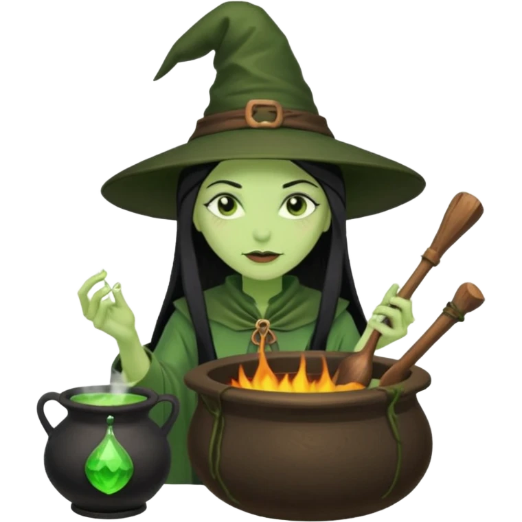 green witch cooking potion emoji