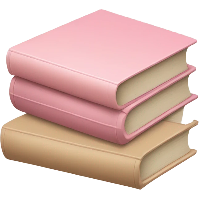 Pink beige stack of books emoji