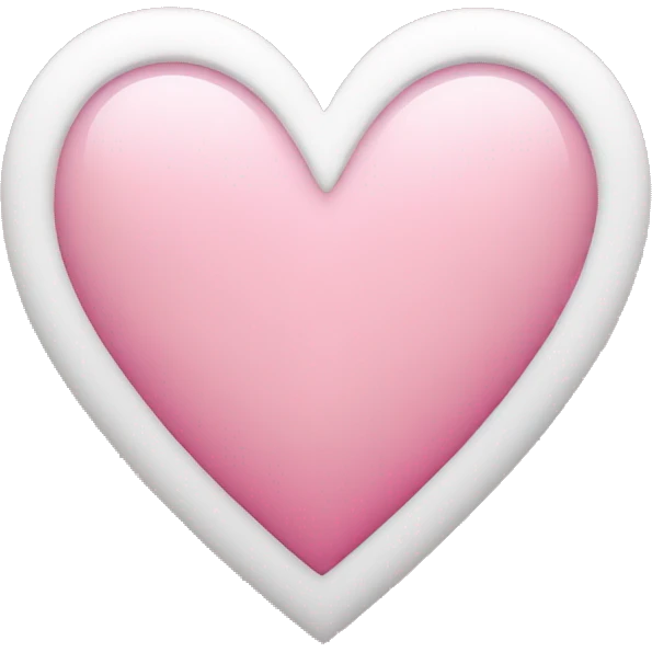 white and pink heart emoji