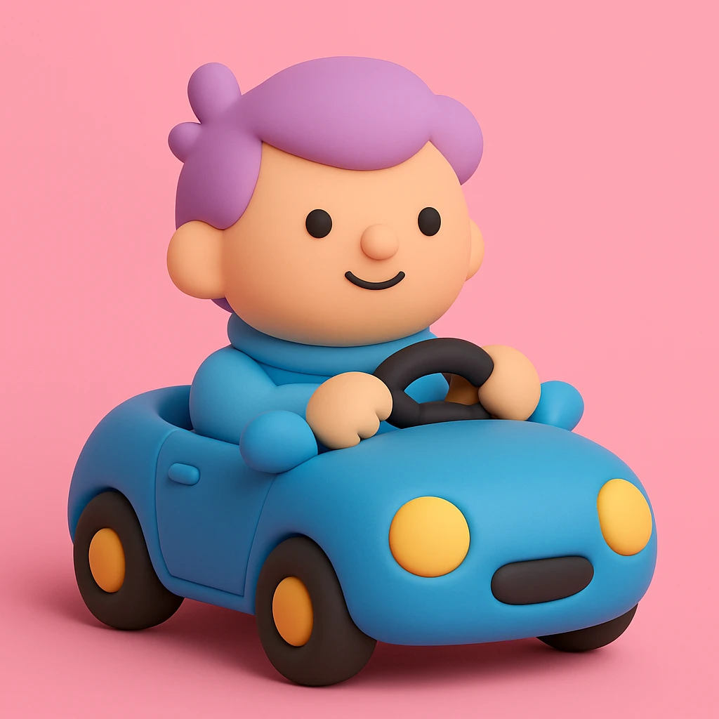 person driving a car emoji