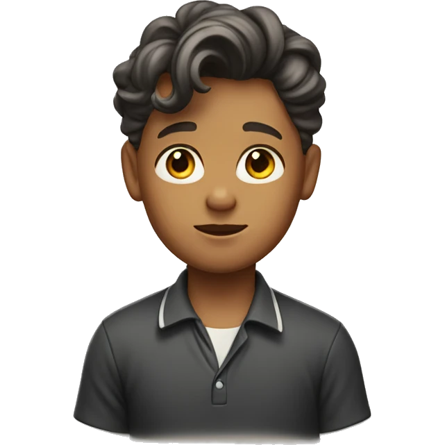 A boy with a POLO shirt and the 1900s hairstyle emoji