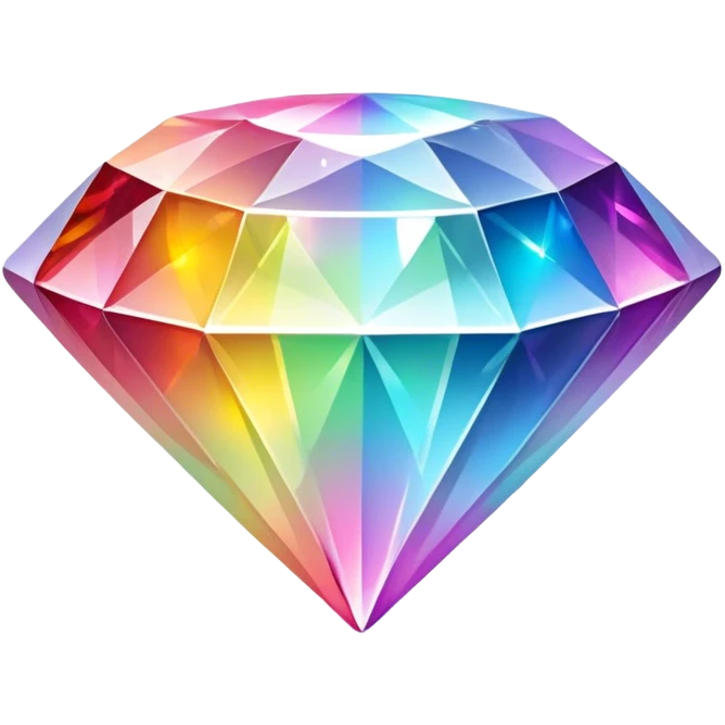 Cinematic Realistic Diamond Emoji, Brilliant and sparkling, with perfectly cut facets reflecting light in dazzling rainbows, resting upon a soft velvet background. The sharp, clean edges reflect light in every direction, creating a mesmerizing shine. Soft glowing outline, capturing the essence of timeless luxury and radiant beauty in a single, flawless diamond! emoji
