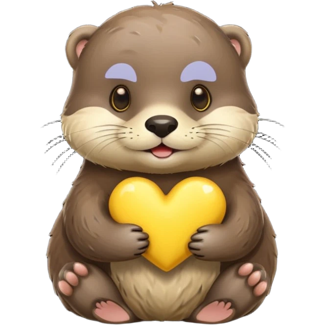 an otter wearing a cute yellow heart  emoji