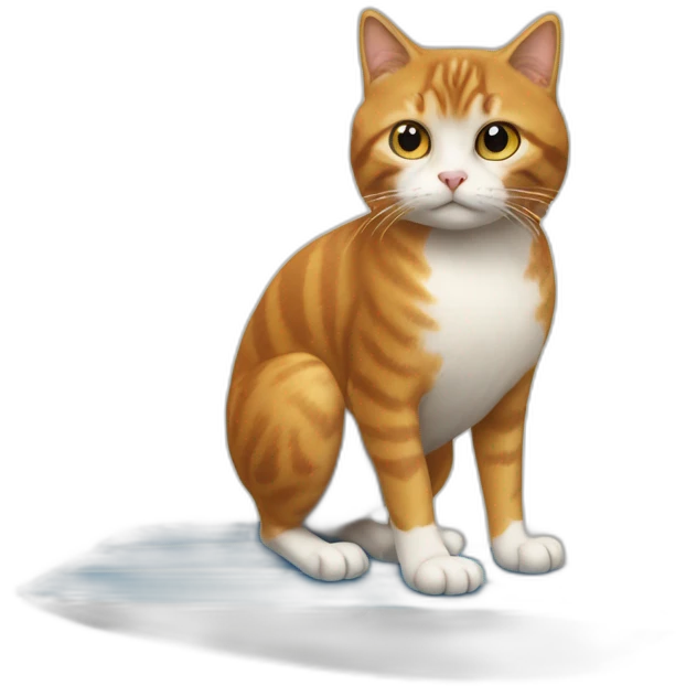 Un chat avec une poule faisant du surf emoji
