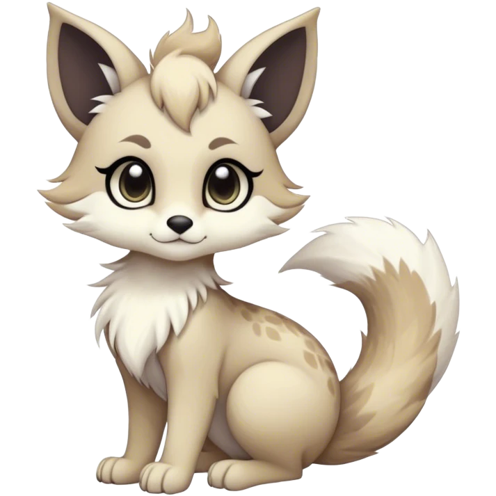 Kawaii dark fantasy ethereal anthro fursona Fakemon with tufted tail  emoji